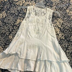 Free People cream lace tank